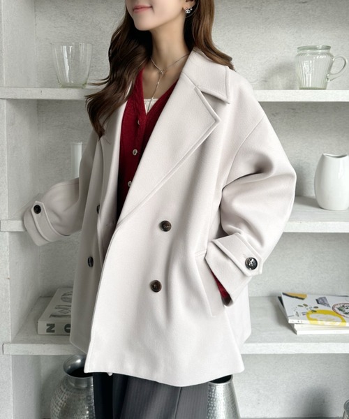 セール】【8色展開】活躍期待のウールタッチ オーバーPコート