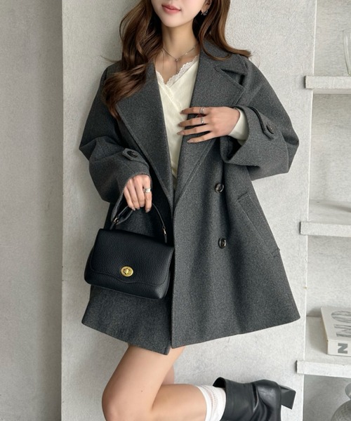 セール】【8色展開】活躍期待のウールタッチ オーバーPコート