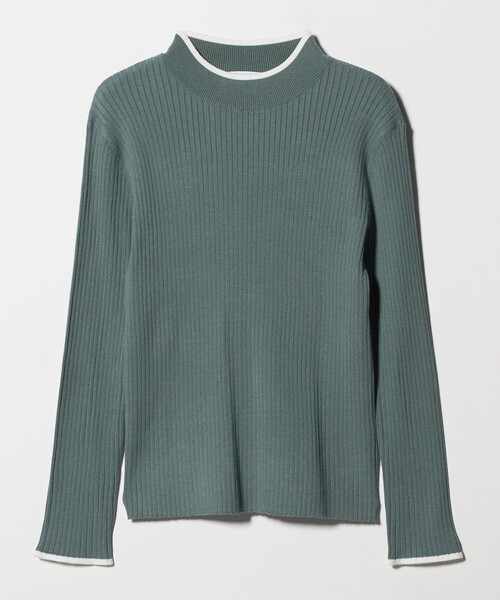 A DAY IN THE LIFE UNITED ARROWS(アデイインザライフユナイテッドアローズ)の「リブ バイカラー ハイネックニット ‐ウォッシャブル‐ <A DAY IN THE LIFE>(ニット/セーター・レディース・ライトグレー/ベージュ/ケリーグリーン/オフホワイト/ブラック・FREE)」の2枚目の写真