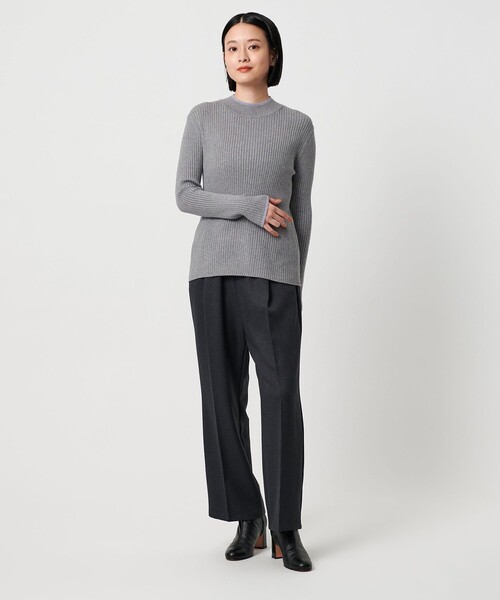 A DAY IN THE LIFE UNITED ARROWS(アデイインザライフユナイテッドアローズ)の「リブ バイカラー ハイネックニット ‐ウォッシャブル‐ <A DAY IN THE LIFE>(ニット/セーター・レディース・ライトグレー/ベージュ/ケリーグリーン/オフホワイト/ブラック・FREE)」の7枚目の写真