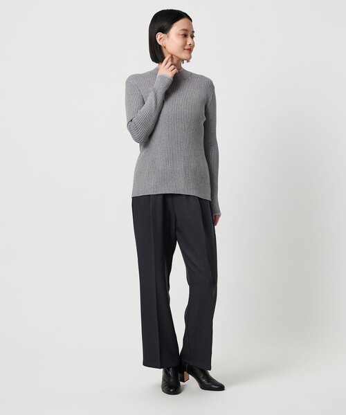 A DAY IN THE LIFE UNITED ARROWS(アデイインザライフユナイテッドアローズ)の「リブ バイカラー ハイネックニット ‐ウォッシャブル‐ <A DAY IN THE LIFE>(ニット/セーター・レディース・ライトグレー/ベージュ/ケリーグリーン/オフホワイト/ブラック・FREE)」の8枚目の写真