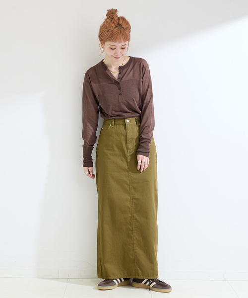 B.C STOCK(ベーセーストック)の「《追加》【WEB限定】手洗い可 / シアーニットヘンリープルオーバー(ニット/セーター・レディース・ブラウン/ピンク/ブラック・FREE)」の18枚目の写真