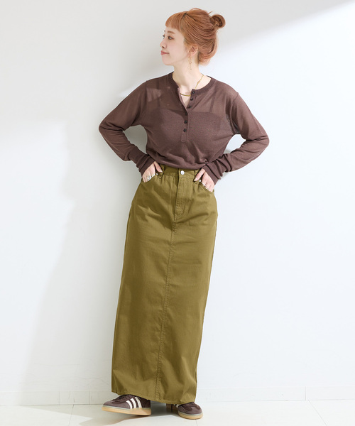 B.C STOCK(ベーセーストック)の「《追加》【WEB限定】手洗い可 / シアーニットヘンリープルオーバー(ニット/セーター・レディース・ブラウン/ピンク/ブラック・FREE)」の19枚目の写真