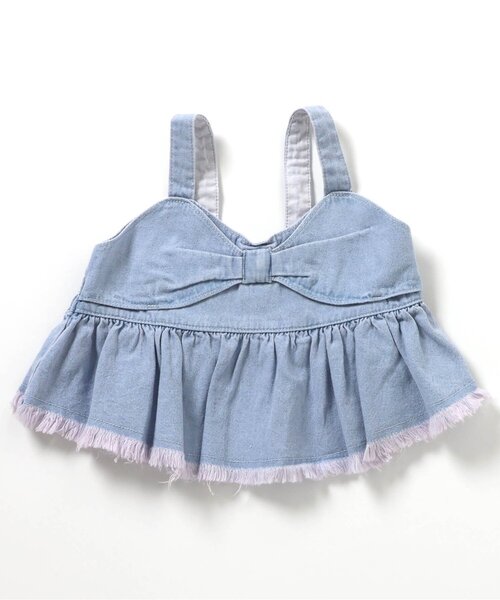 BREEZE（ブリーズ）の「デニムビスチェ・ベスト（ベスト・キッズ・ブルー/サックスブルー・140/130/120/110/80/90/100）」の2枚目の写真