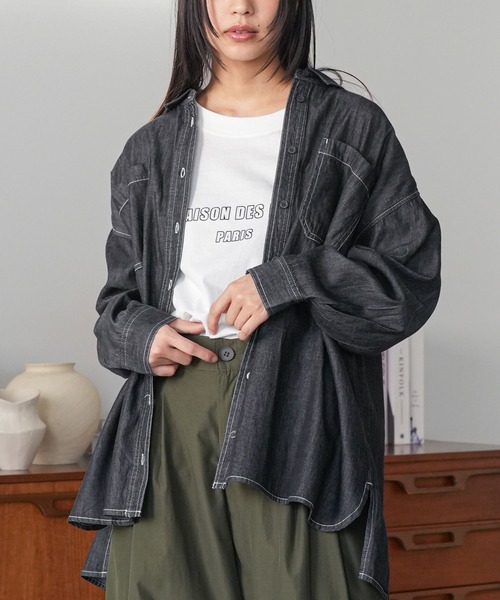 アトリエgg ブラックデニムシャツ 1.5 試着のみ GG MADE IN TOKYO