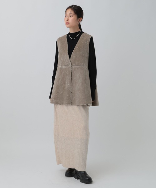 リバーシブルボアフェイクレザーベスト 598317（ベスト）｜LEPSIM