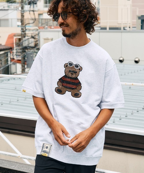 STUD MUFFIN(スタッドマフィン)の「mt10073-8ozフレンチテリー カートベアシークイン SSシャツ プルオーバー Tシャツ(614-02872)(Tシャツ/カットソー・メンズ・ミント/ブラック/アッシュ・2/3/4)」の2枚目の写真