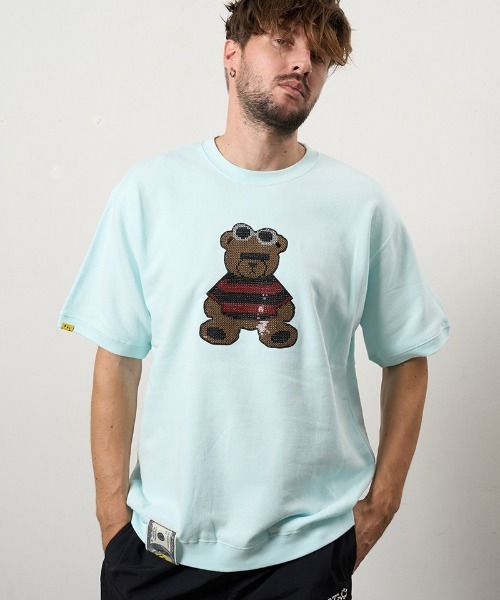 STUD MUFFIN(スタッドマフィン)の「mt10073-8ozフレンチテリー カートベアシークイン SSシャツ プルオーバー Tシャツ(614-02872)(Tシャツ/カットソー・メンズ・ミント/ブラック/アッシュ・2/3/4)」の3枚目の写真