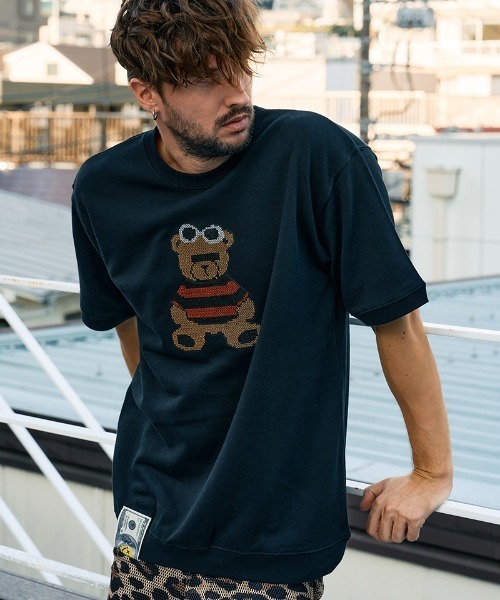 STUD MUFFIN(スタッドマフィン)の「mt10073-8ozフレンチテリー カートベアシークイン SSシャツ プルオーバー Tシャツ(614-02872)(Tシャツ/カットソー・メンズ・ミント/ブラック/アッシュ・2/3/4)」の1枚目の写真