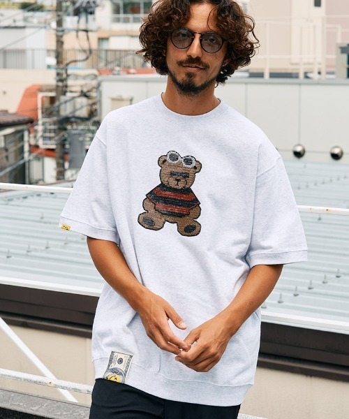 STUD MUFFIN(スタッドマフィン)の「mt10073-8ozフレンチテリー カートベアシークイン SSシャツ プルオーバー Tシャツ(614-02872)(Tシャツ/カットソー・メンズ・ミント/ブラック/アッシュ・2/3/4)」の4枚目の写真