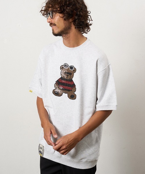 STUD MUFFIN(スタッドマフィン)の「mt10073-8ozフレンチテリー カートベアシークイン SSシャツ プルオーバー Tシャツ(614-02872)(Tシャツ/カットソー・メンズ・ミント/ブラック/アッシュ・2/3/4)」の6枚目の写真