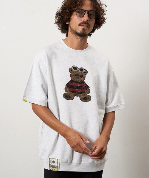 STUD MUFFIN(スタッドマフィン)の「mt10073-8ozフレンチテリー カートベアシークイン SSシャツ プルオーバー Tシャツ(614-02872)(Tシャツ/カットソー・メンズ・ミント/ブラック/アッシュ・2/3/4)」の8枚目の写真