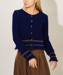 DOLLUPOOPS | ポイントポップコーンマルチボーダーニットカーディガン(カーディガン/ボレロ)