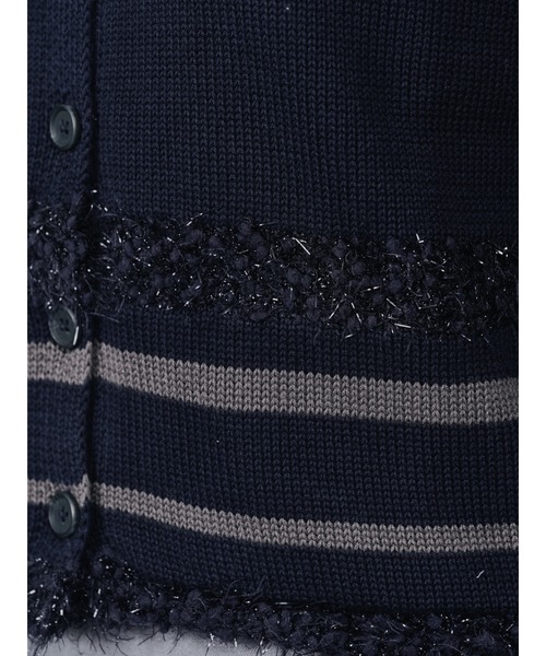 DOLLUPOOPS（ドールアップウップス）の「ポイントポップコーンマルチボーダーニットカーディガン（カーディガン/ボレロ・レディース・オレンジ/ライトグレー/ダークネイビー・38）」の16枚目の写真