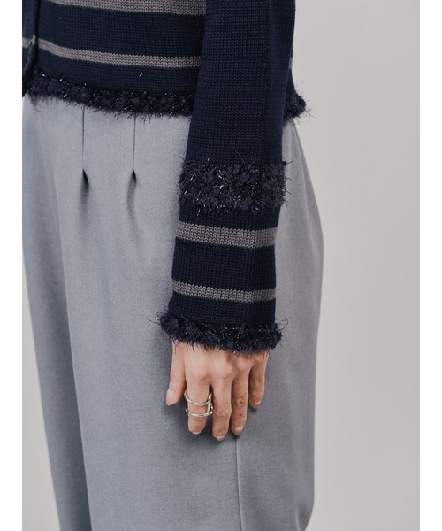 DOLLUPOOPS（ドールアップウップス）の「ポイントポップコーンマルチボーダーニットカーディガン（カーディガン/ボレロ・レディース・オレンジ/ライトグレー/ダークネイビー・38）」の17枚目の写真