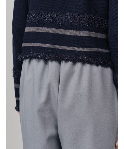 DOLLUPOOPS（ドールアップウップス）の「ポイントポップコーンマルチボーダーニットカーディガン（カーディガン/ボレロ・レディース・オレンジ/ライトグレー/ダークネイビー・38）」の21枚目の写真