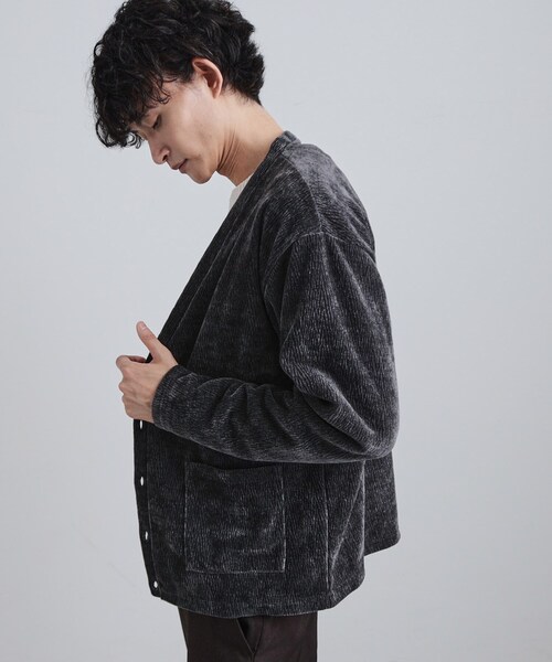 tk.TAKEO KIKUCHI(ティーケータケオキクチ)の「モールニットソーVカーディガン(カーディガン/ボレロ・メンズ・ダークブラウン/ライトグレー/チャコールグレー・03/02/04)」の8枚目の写真