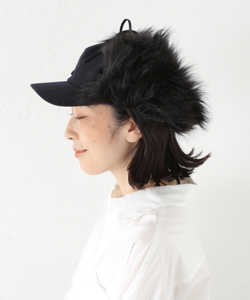 OPEN YY / オープンワイワイ】 Woven FAUX FUR EARFLAP CAP