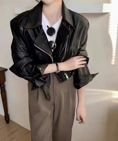 レザー ダブルライダースジャケット ショート丈 楽天市場】新生活 サマー 本革/羊革/レザー 革ジャン ダブルライダース