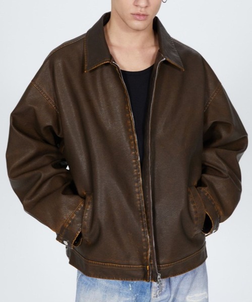 セール】V2／コーティングレザーブルゾン（ブルゾン）｜V2（ブイツー