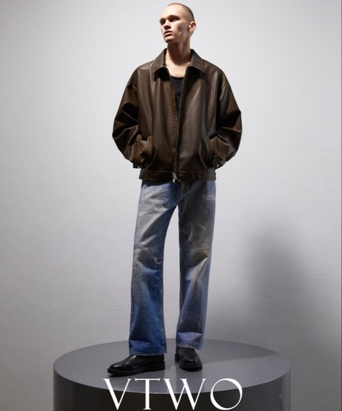 セール】V2／コーティングレザーブルゾン（ブルゾン）｜V2（ブイツー