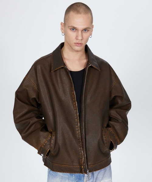 セール】V2／コーティングレザーブルゾン（ブルゾン）｜V2（ブイツー