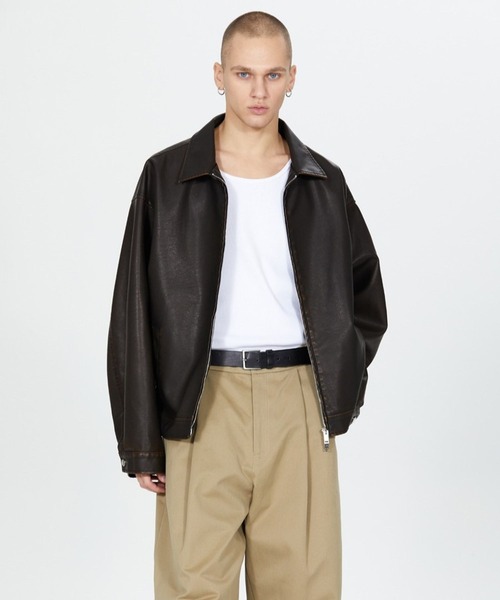 セール】V2／コーティングレザーブルゾン（ブルゾン）｜V2（ブイツー