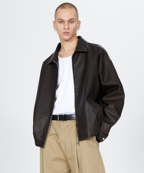 セール】V2／コーティングレザーブルゾン（ブルゾン）｜V2（ブイツー