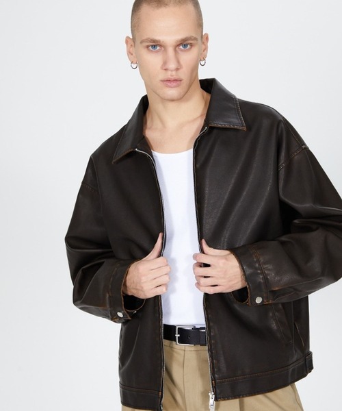 セール】V2／コーティングレザーブルゾン（ブルゾン）｜V2（ブイツー