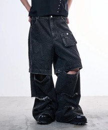 VI E DIT（ヴィエディット）の「Urban Grunge 2way Leopard Denim/アーバングランジ2ウェイレオパードデニム（デニムパンツ）」