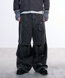 VI E DIT（ヴィエディット）の「Urban Grunge 2way Leopard Denim/アーバングランジ2ウェイレオパードデニム（デニムパンツ）」