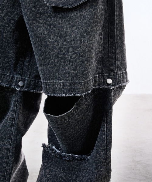 80s MODZART レオパード スキニーデニムパンツ パンク VINTAGE セール】レオパード柄デニムパンツ（デニムパンツ）｜madrepadre