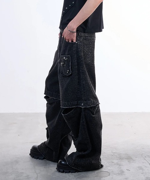 VI E DIT(ヴィエディット)の「Urban Grunge 2way Leopard Denim/アーバングランジ2ウェイレオパードデニム(デニムパンツ・メンズ・グレー・1/2)」の11枚目の写真