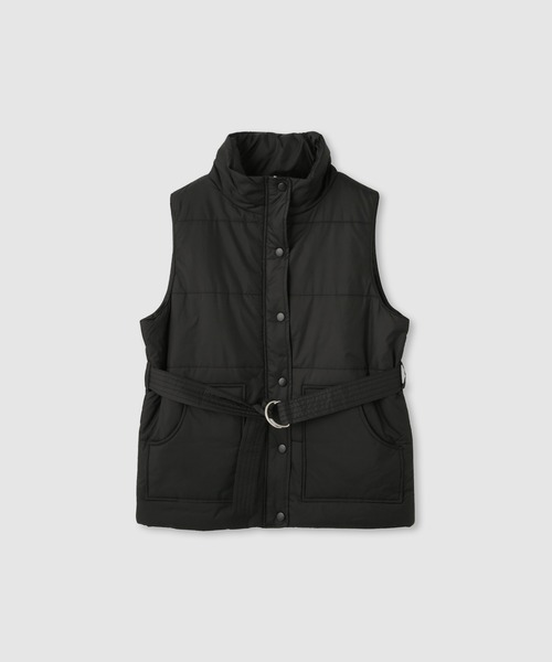 Mac-House（マックハウス）の「milli de l'air 中綿ベルテッドハイネックベスト（その他アウター・レディース・ベージュ/ブラック・M）」の12枚目の写真