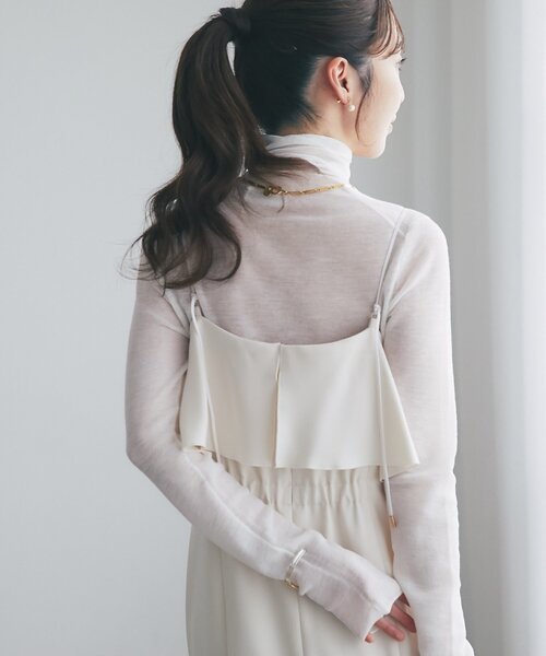 La boutique BonBon(ラブティックボンボン)の「【オケージョン対応】ラッフルマーメイドキャミワンピース(ワンピース・レディース・オフホワイト/ライトグレー/チャコールグレー・38/PS/36)」の7枚目の写真