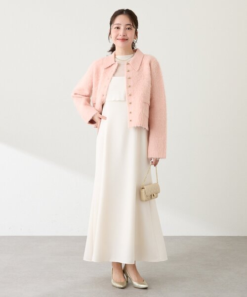 La boutique BonBon(ラブティックボンボン)の「【オケージョン対応】ラッフルマーメイドキャミワンピース(ワンピース・レディース・オフホワイト/ライトグレー/チャコールグレー・38/PS/36)」の14枚目の写真