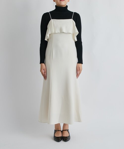 La boutique BonBon(ラブティックボンボン)の「【オケージョン対応】ラッフルマーメイドキャミワンピース(ワンピース・レディース・オフホワイト/ライトグレー/チャコールグレー・38/PS/36)」の15枚目の写真