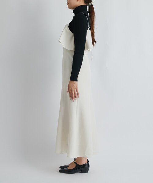 La boutique BonBon(ラブティックボンボン)の「【オケージョン対応】ラッフルマーメイドキャミワンピース(ワンピース・レディース・オフホワイト/ライトグレー/チャコールグレー・38/PS/36)」の16枚目の写真