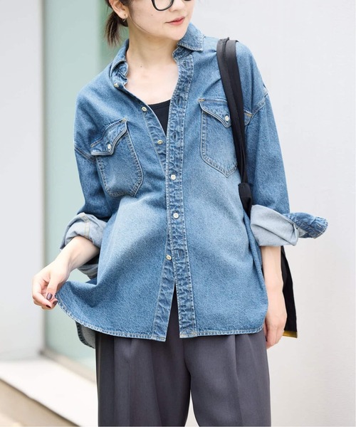 SLOBE IENA（スローブイエナ）の「《WEB限定/追加3》LE DENIM BDUデニムシャツ（シャツ/ブラウス・レディース・ブルー・FREE）」の12枚目の写真