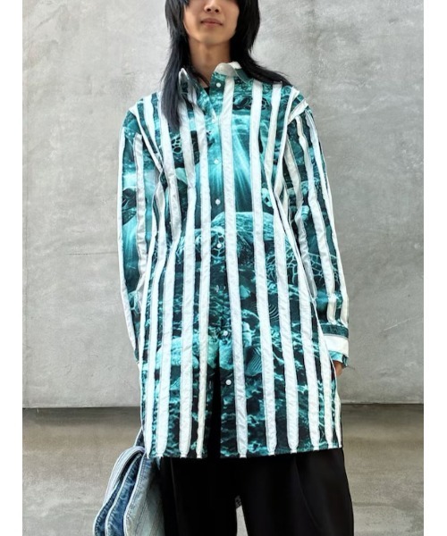 Desigual(デシグアル)の「【Desigual×BOTTER】ボッターのカメ柄シャツワンピース(ワンピース・レディース・ブルー・S/M/XL/L)」の1枚目の写真