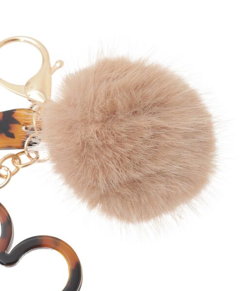 earth music&ecology（アースミュージックアンドエコロジー）の「ファーポンポン＋べっ甲ミラー付きチャーム（キーホルダー・レディース・ベージュ/ブラック・FREE）」の10枚目の写真