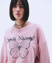 SHINE BUTTERFLY SWEATSHIRT_PINK NAVY