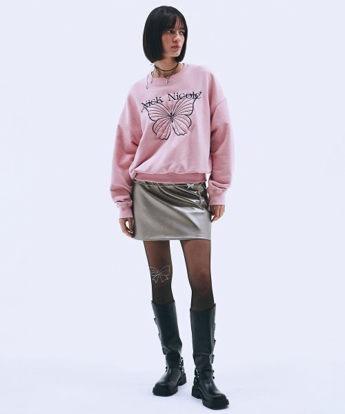 NICK&NICOLE（ニックアンドニコール）の「SHINE BUTTERFLY SWEATSHIRT_PINK NAVY（スウェット・レディース・その他・FREE）」の3枚目の写真