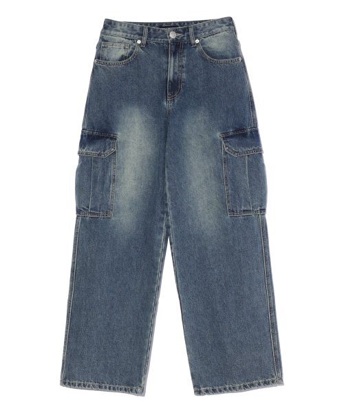DISTN9NE(ディストナイン)の「Cargo Wide Denim Pants INDIGO (LP2DU388-063)(デニムパンツ・メンズ・その他・27/32/30/28)」の1枚目の写真