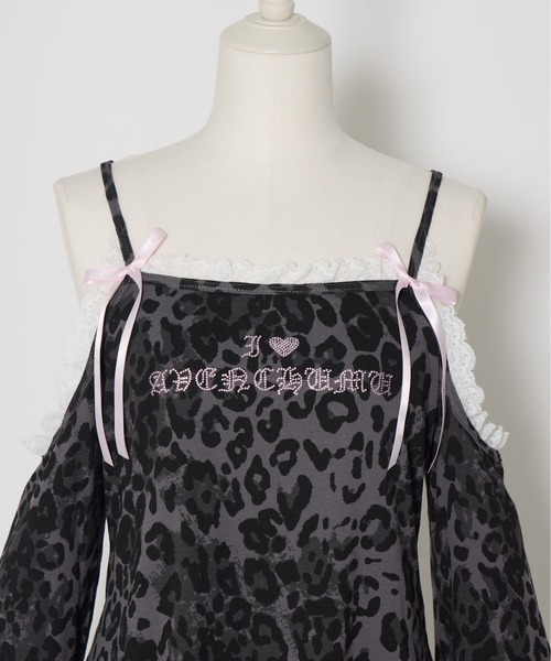 AVENCHUMU(アバンチュウム)の「Leopard print open shoulder tops(Tシャツ/カットソー・レディース・グレー/ピンク・FREE/XS)」の11枚目の写真