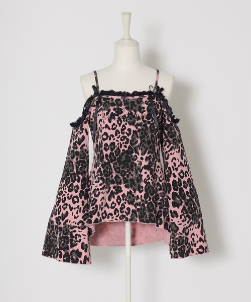 AVENCHUMU(アバンチュウム)の「Leopard print open shoulder tops(Tシャツ/カットソー・レディース・グレー/ピンク・FREE/XS)」の18枚目の写真