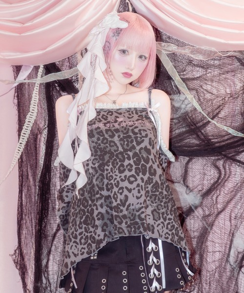 AVENCHUMU(アバンチュウム)の「Leopard print open shoulder tops(Tシャツ/カットソー・レディース・グレー/ピンク・FREE/XS)」の22枚目の写真