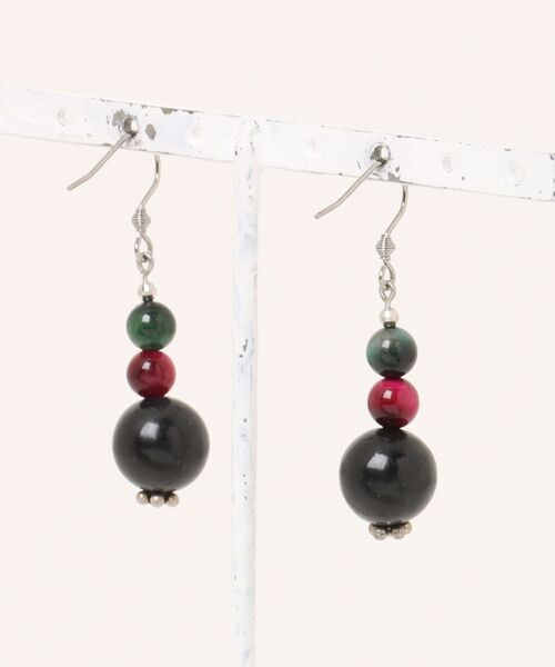 tone(トーン)の「【eto】3連 天然石 ピアス(MA)(ピアス(両耳用)・レディース・その他1・FREE)」の2枚目の写真