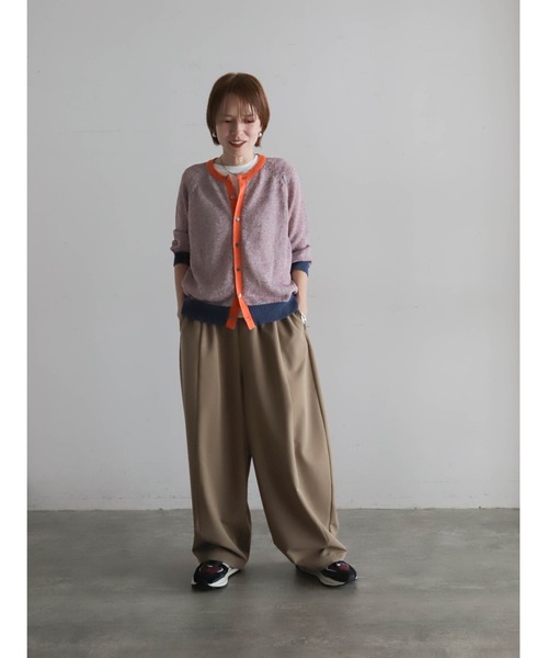 FIL DE FER（フィルデフェール）の「【予約】カラーMIXストローヤーン　ラグランカーデ（カーディガン/ボレロ・レディース・グリーン/ピンク・FREE）」の8枚目の写真