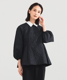 Demi-Luxe BEAMS | フクレ織り アタッチドカラー ブラウス＊［手洗い可］/オフィスカジュアル・セレモニー(シャツ/ブラウス)